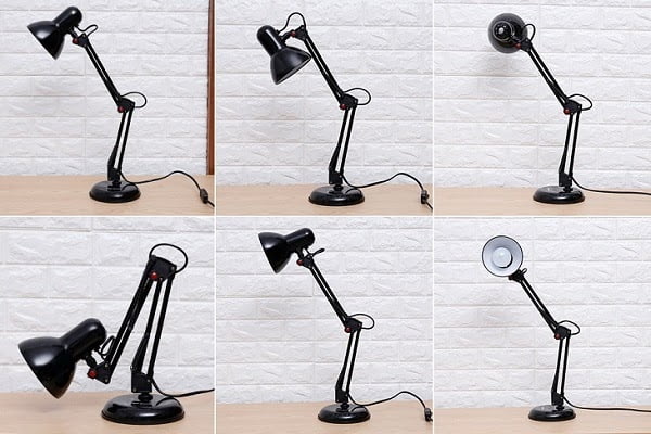Chọn thân đèn có thể điều chỉnh linh hoạt và chụp đèn hắt ánh sáng phù hợp